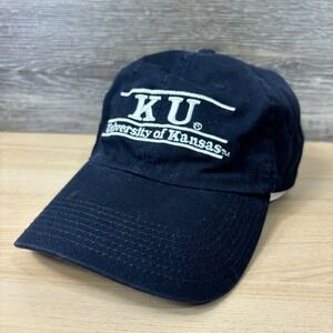 Kansas Jayhawks Hat Cap Strap Back Blue The Game 3 Bar Basketball Adjustable